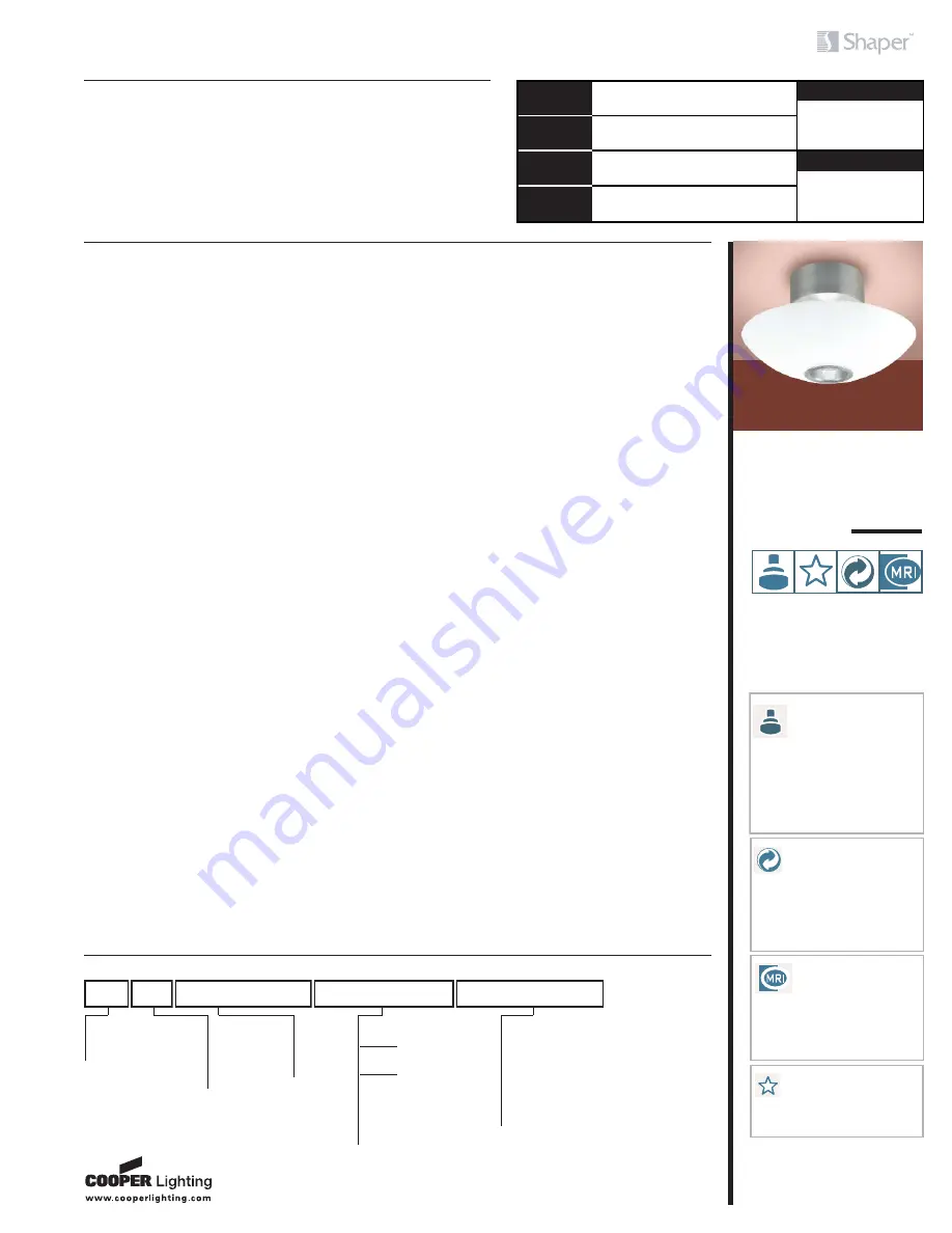 Cooper Lighting Shaper 208 Скачать руководство пользователя страница 1