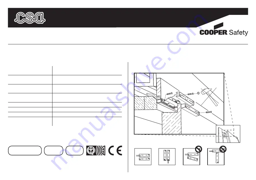 Cooper safety CSA 462-NS Скачать руководство пользователя страница 1