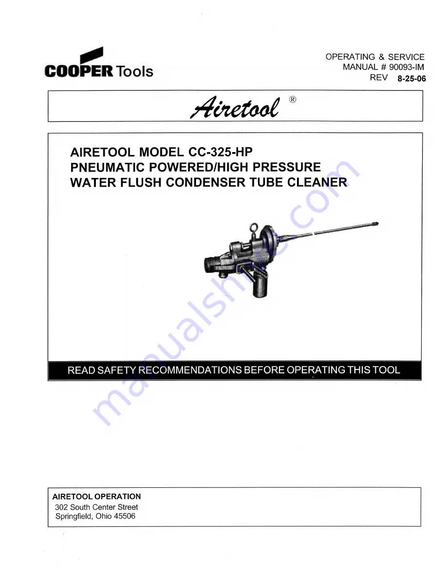 Cooper Tools AireTool CC-325-HP Скачать руководство пользователя страница 1