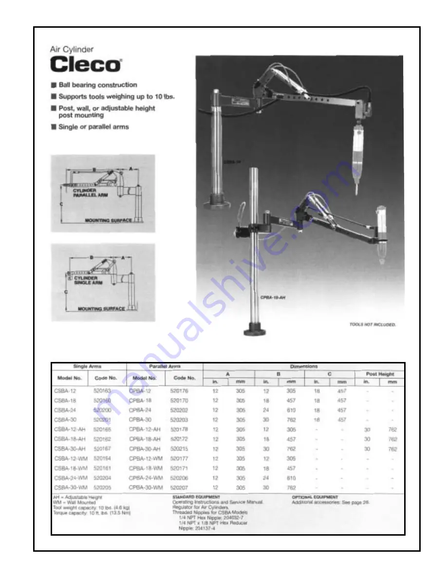 Cooper Tools Cleco PBA-12 Operation & Service Manual Download Page 11