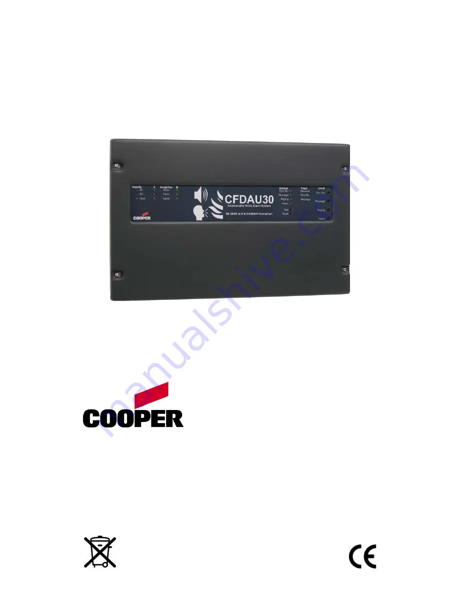 Cooper CFDAU30 Installation And Maintenance Manual Download Page 1