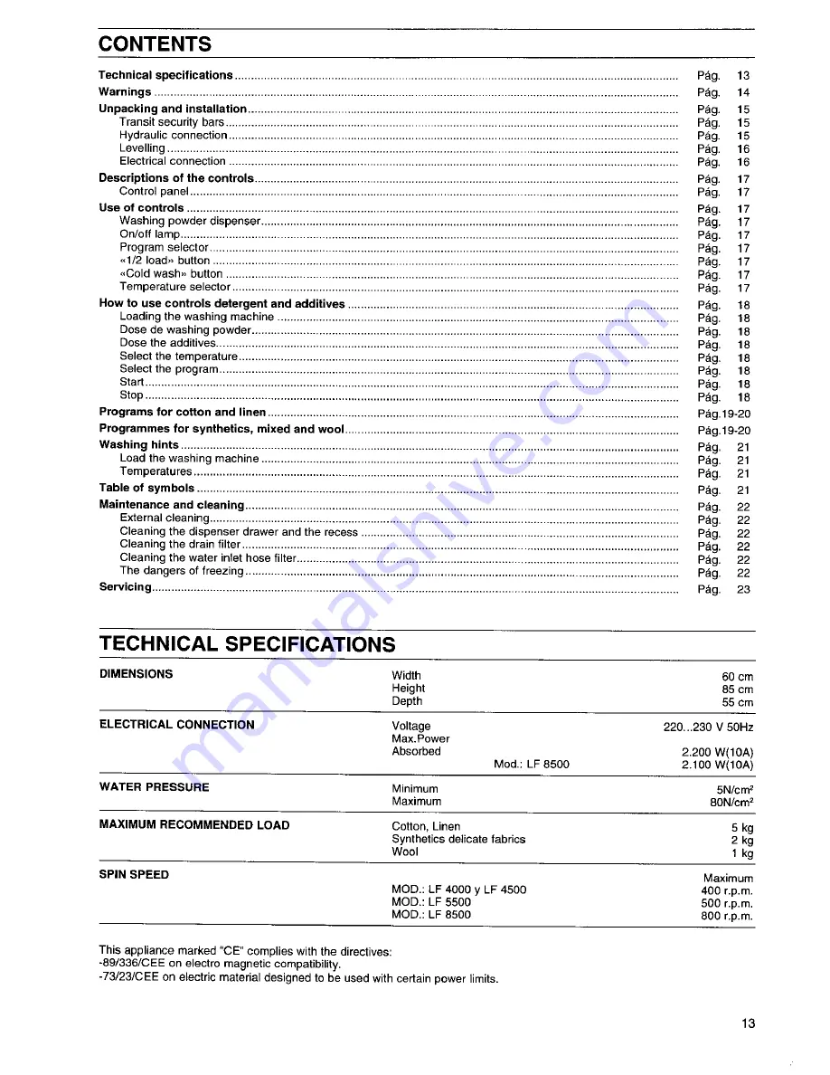 CORBERO LF8500 Instructions Manual Download Page 2