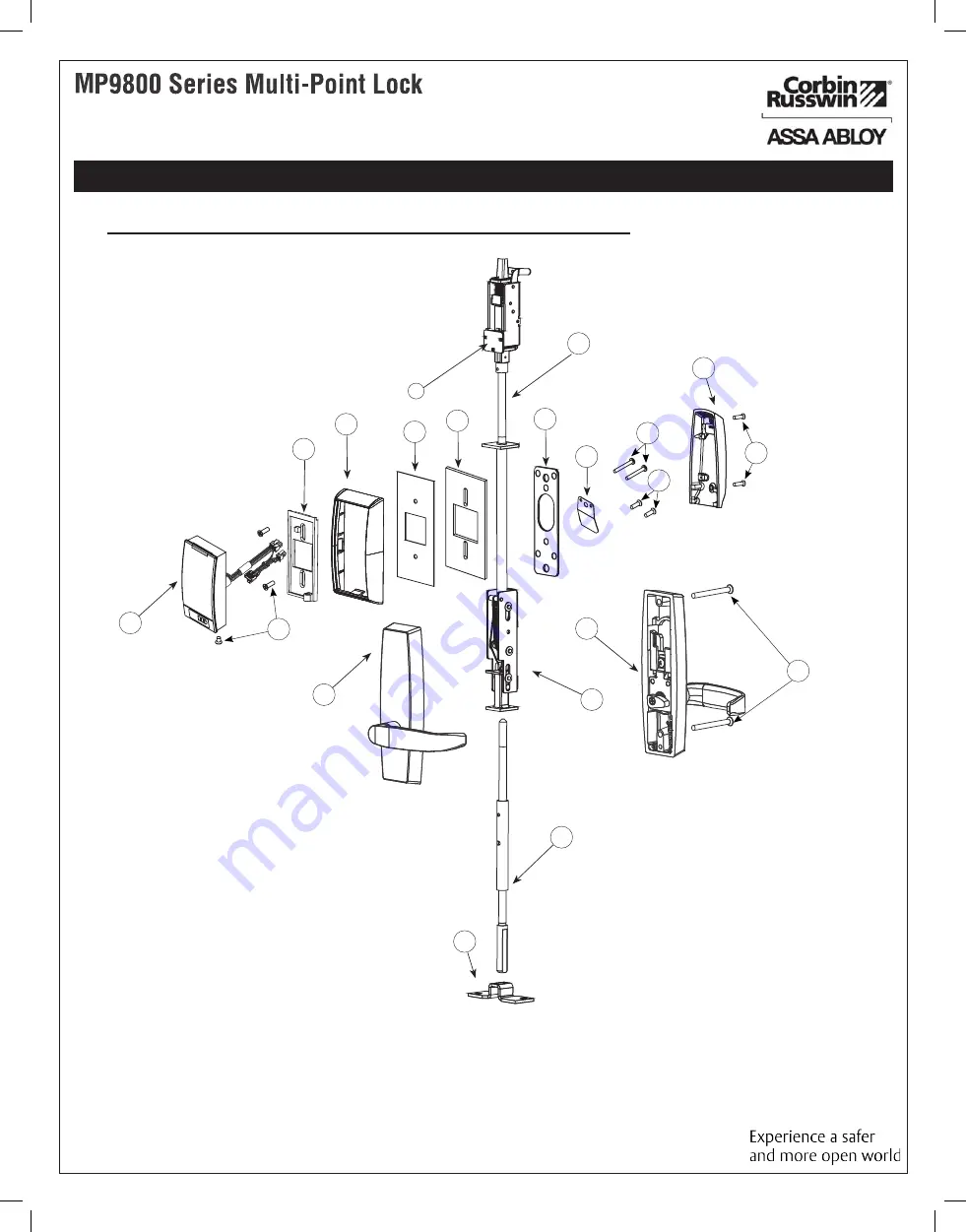 Corbin Russwin ASSA ABLOY MP9800 Series Скачать руководство пользователя страница 9