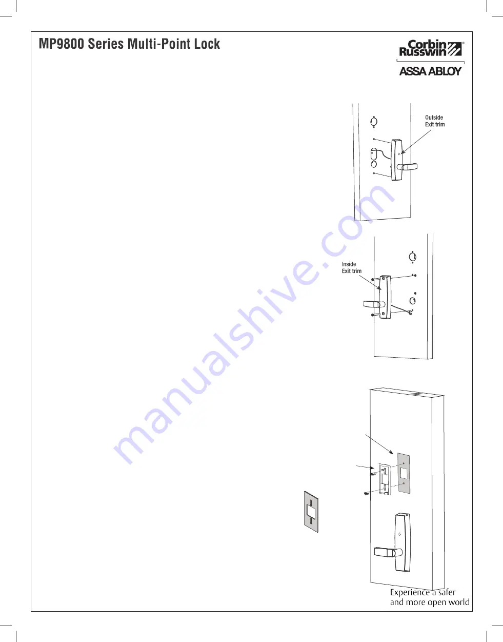 Corbin Russwin ASSA ABLOY MP9800 Series Installation Instructions Manual Download Page 13