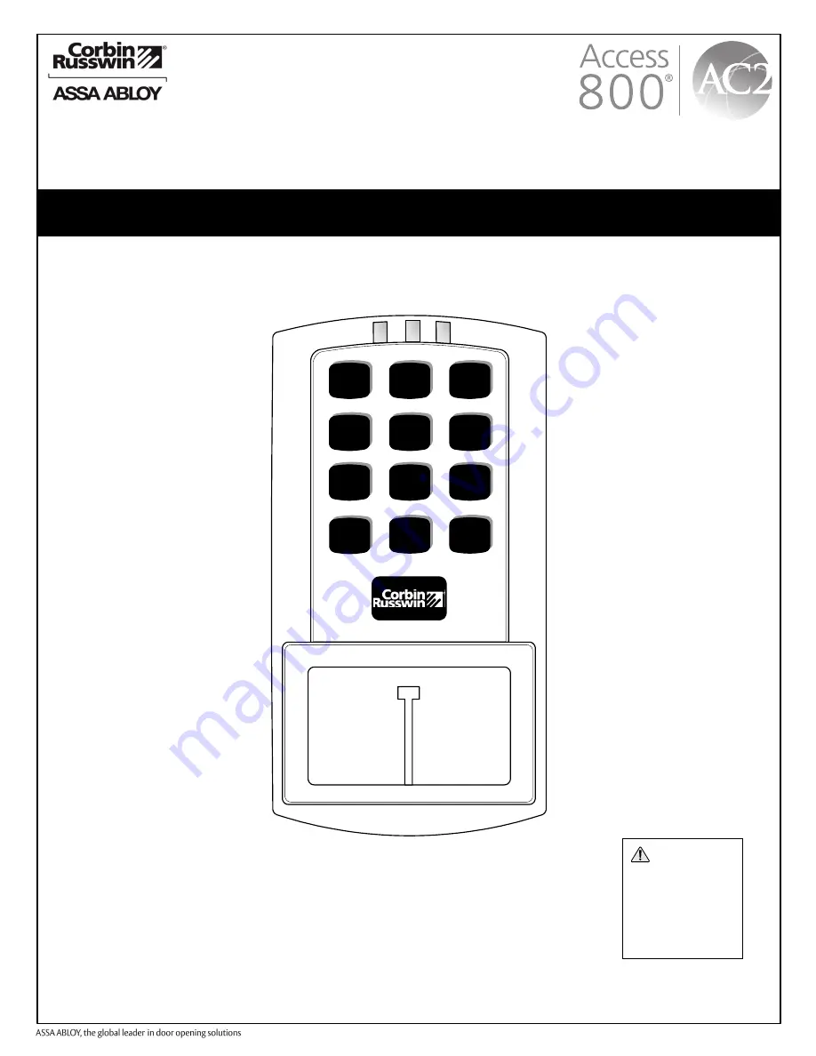 Corbin Russwin ASSA ABLOY WM800 Скачать руководство пользователя страница 1