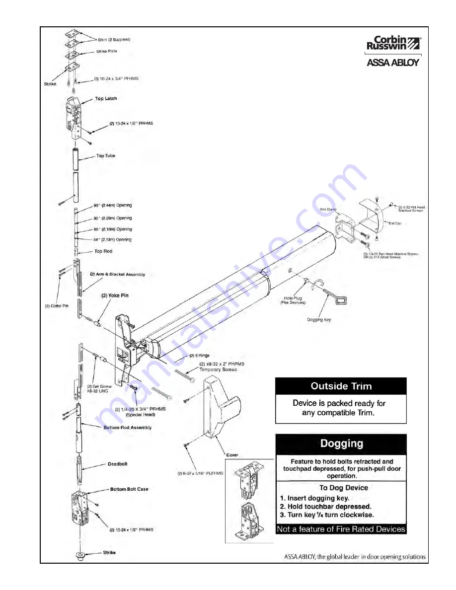 Corbin Russwin ED4800 Series Installation Instructions Manual Download Page 1