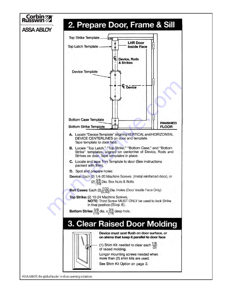 Corbin Russwin ED4800 Series Installation Instructions Manual Download Page 4