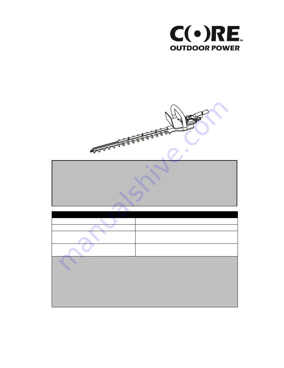 Core Outdoor Power CPL 410 Instruction Manual Download Page 1