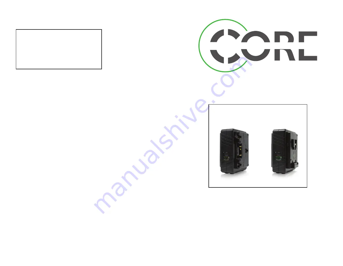 Core SWX GPM-X2 Series Instruction Manual Download Page 1