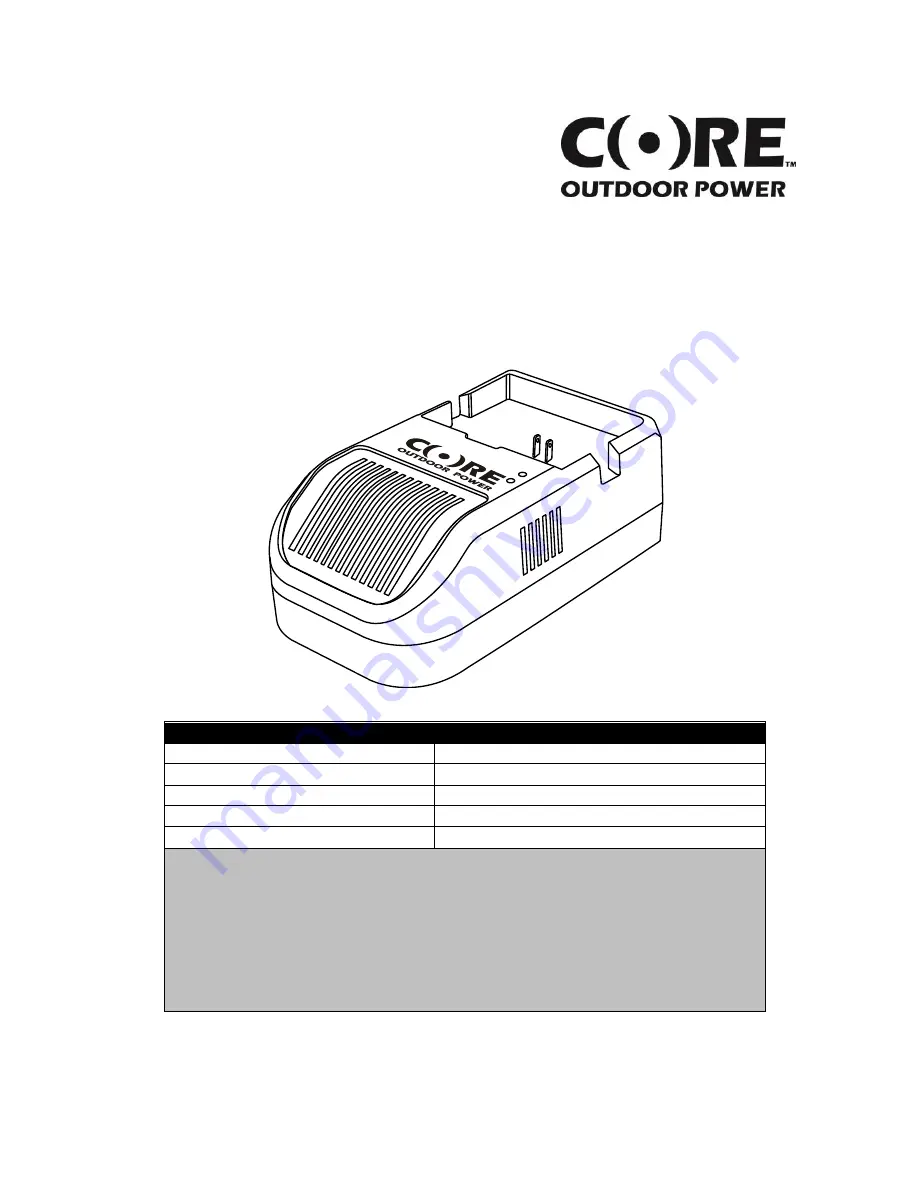 Core CRC 6500 Instruction Manual Download Page 1