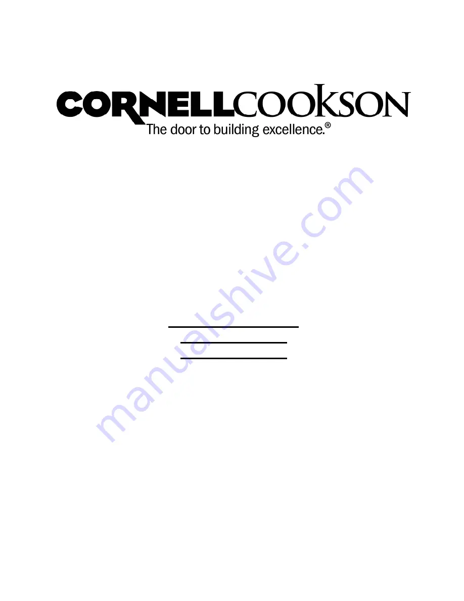 CornellCookson FS-150EP Series Installation Instructions And Operation Manual Download Page 1