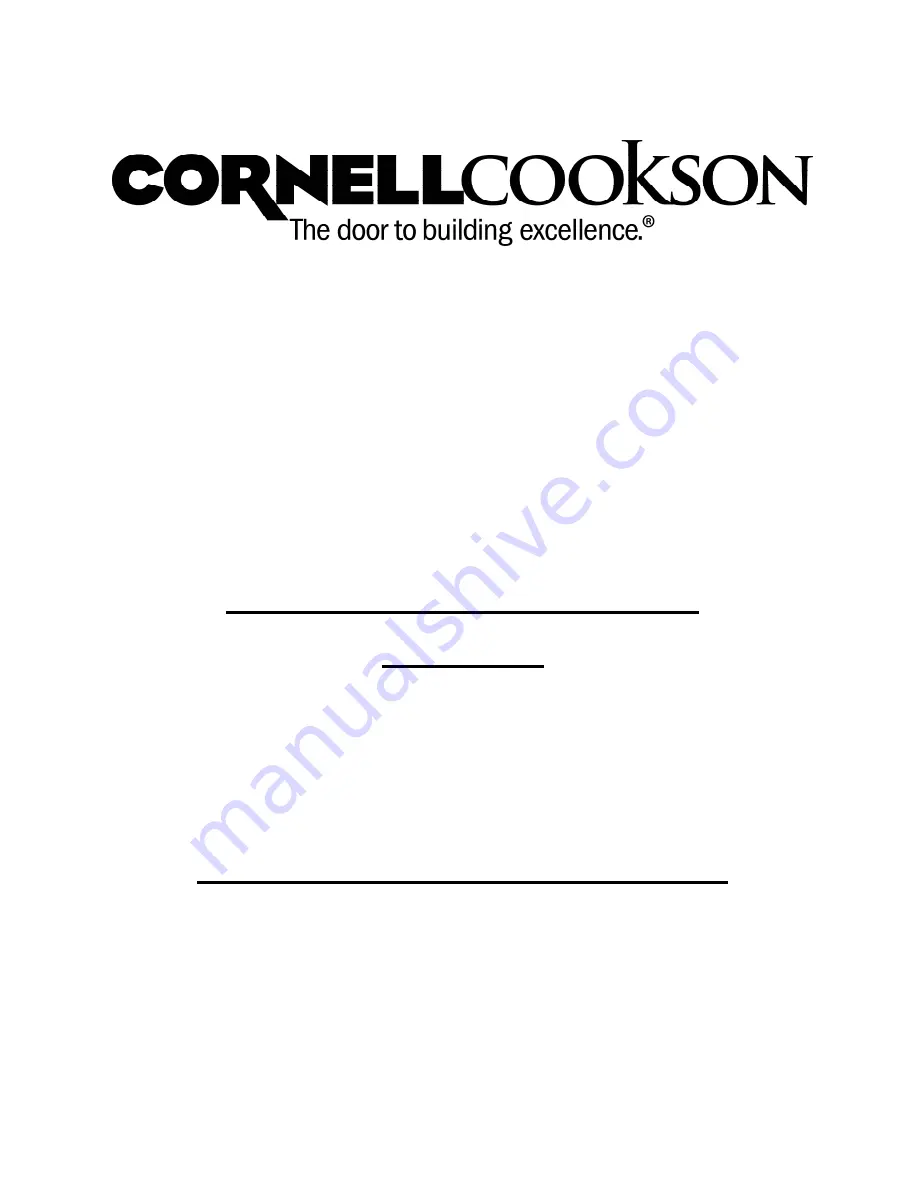 CornellCookson SGHN4-300 E Series Скачать руководство пользователя страница 1