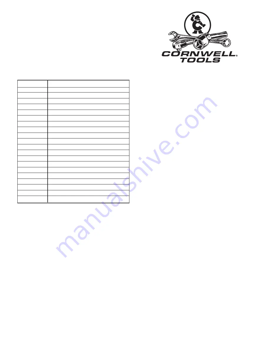 Cornwell Tools PSG-1100 Operating Instructions Manual Download Page 8