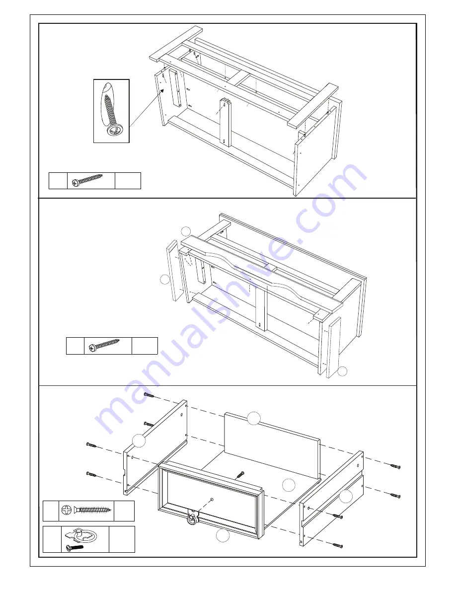 CORONA 2 Drawer Flat ScreenTV Unit Assembly Instructions Manual Download Page 5