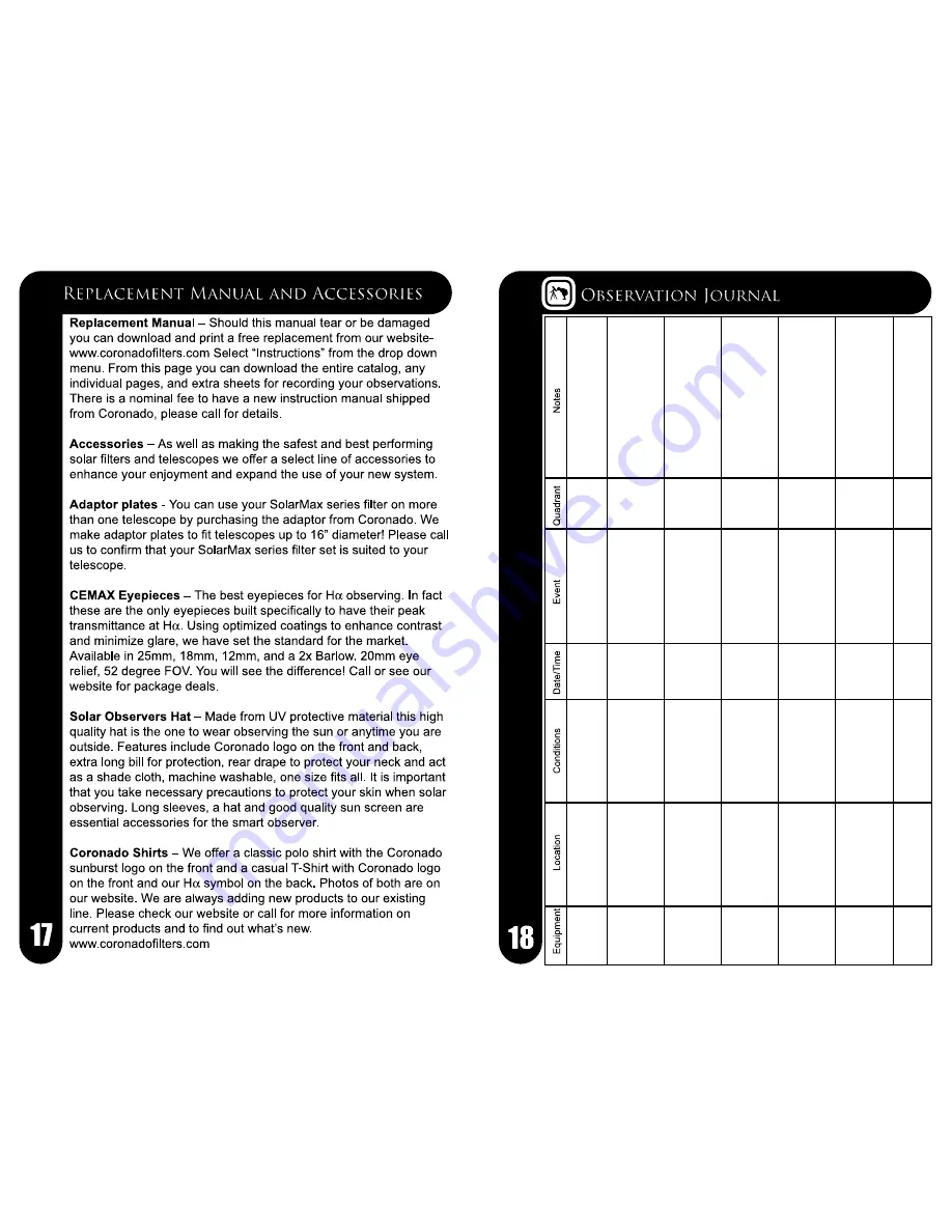 Coronado SolarMax 40 Instruction & Maintenance Manual Download Page 11