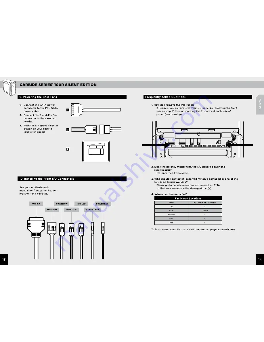 Corsair 100R Silent Edition Installation Manual Download Page 7