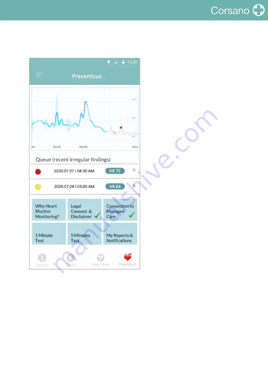 Corsano CardioWatch 287 Instruction Manual Download Page 30