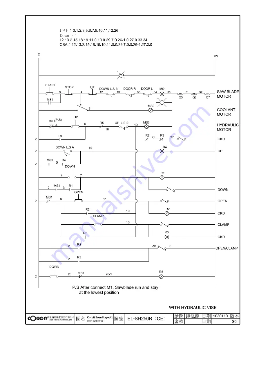 Cosen SH-250R Instruction Manual Download Page 54