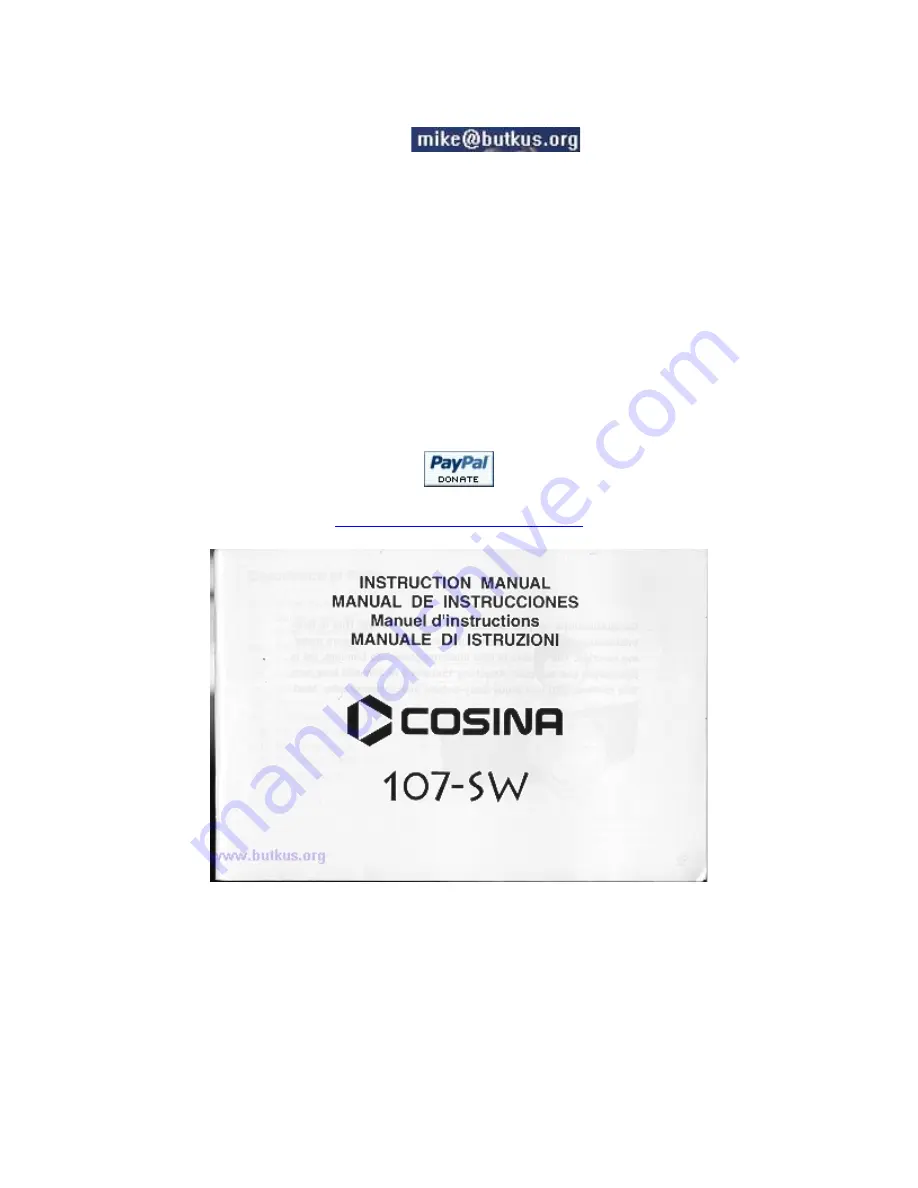 Cosina 107SW Instruction Manual Download Page 1