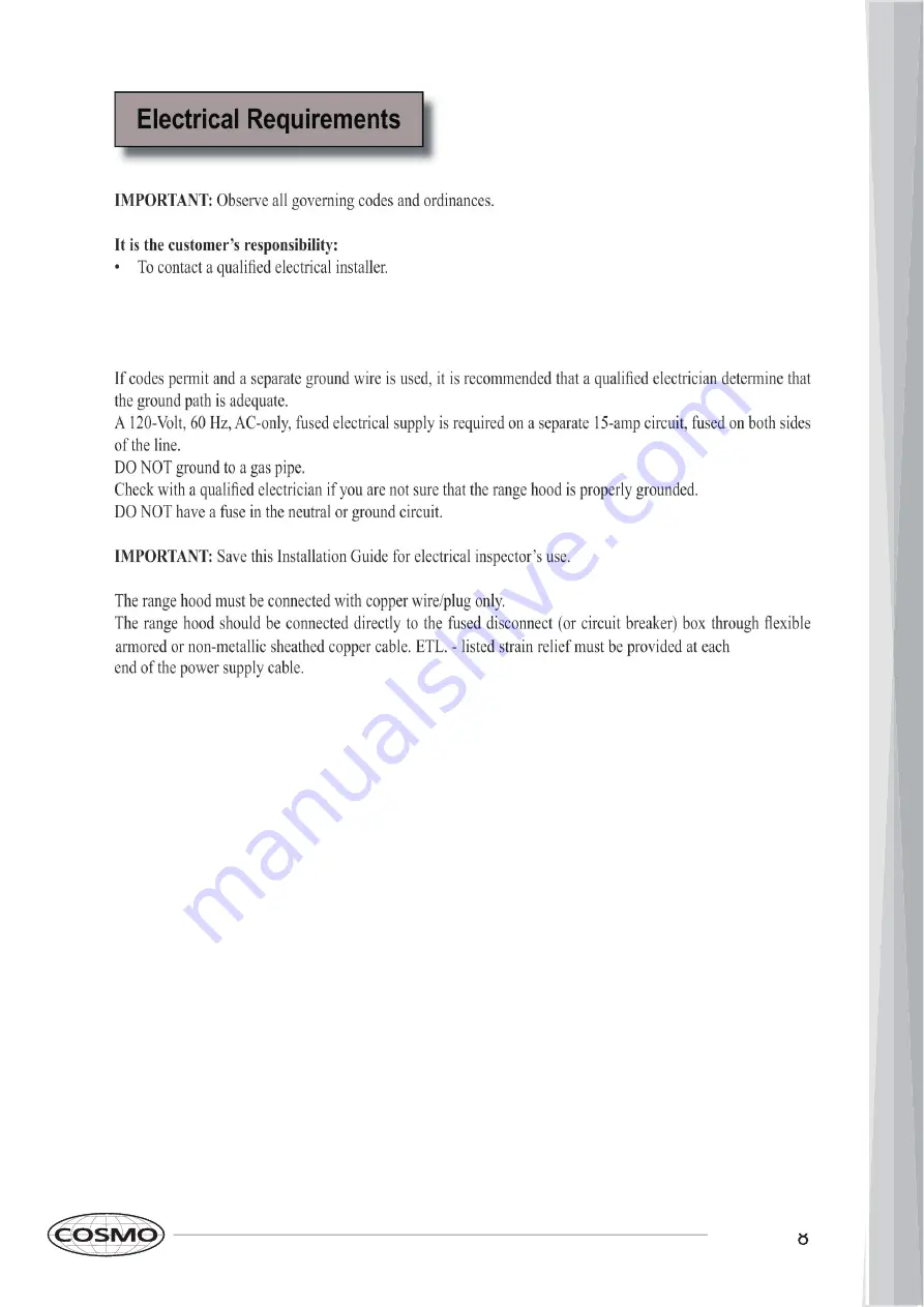 Cosmo COS-QB48 Installation Manual & User Manual Download Page 10