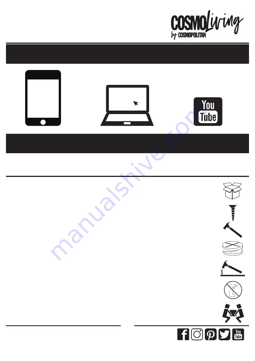 Cosmopolitan COSMOLiving Westerleigh 3642013COM Instruction Booklet Download Page 2