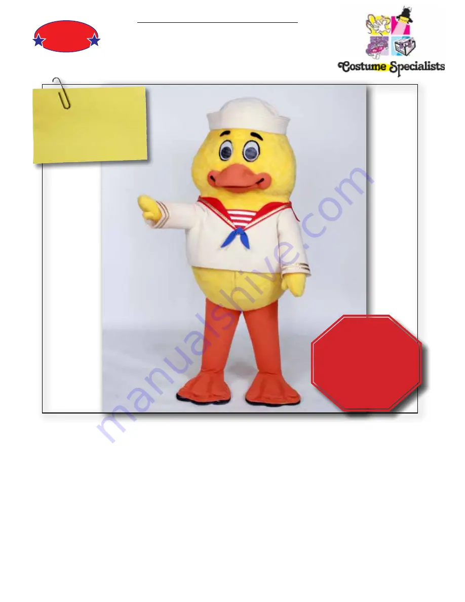 Costume Specialists Baby Duck Wearing Instructions Download Page 1