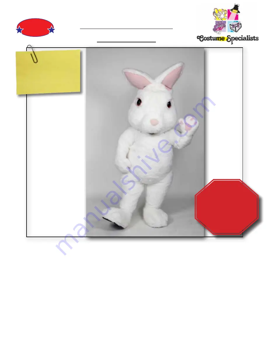 Costume Specialists Easter Bunny Wearing Instructions Download Page 1