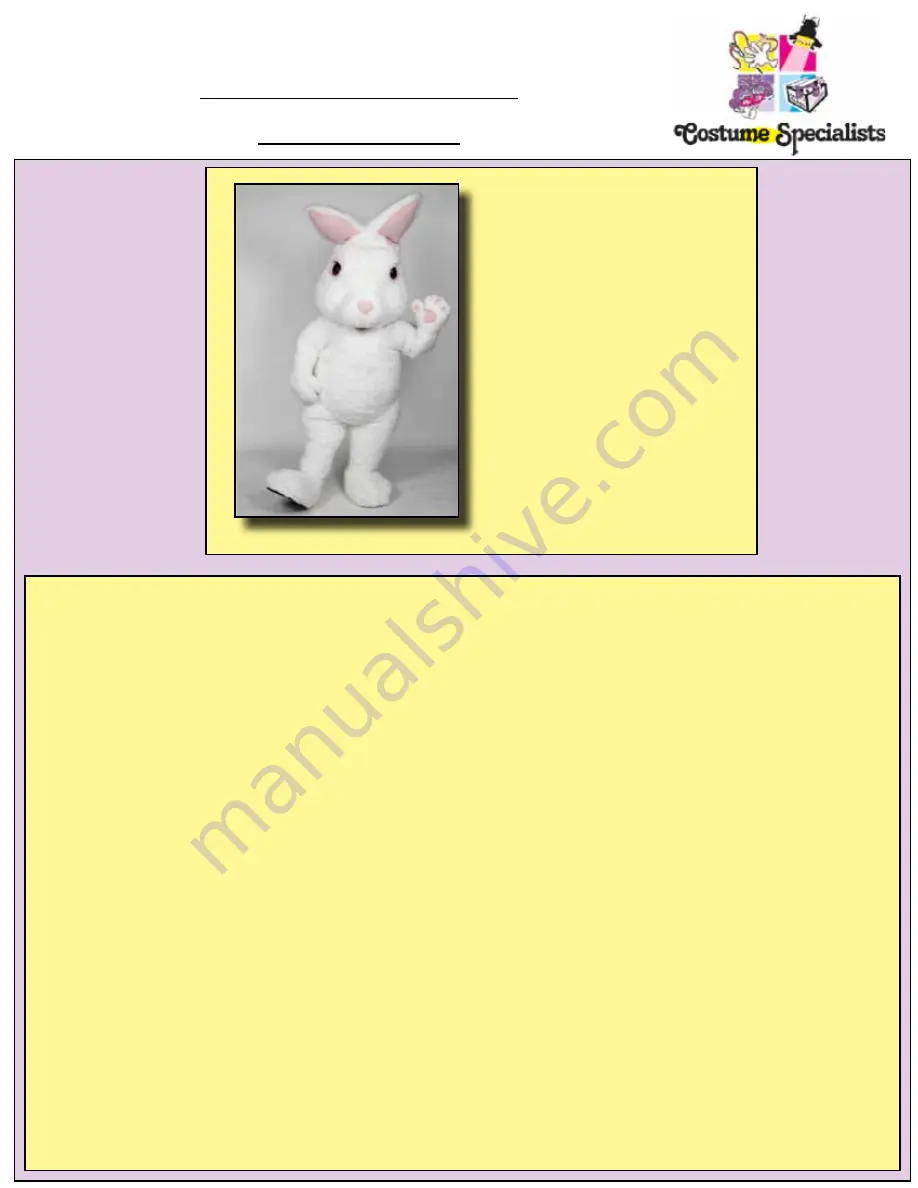 Costume Specialists Easter Bunny Wearing Instructions Download Page 5