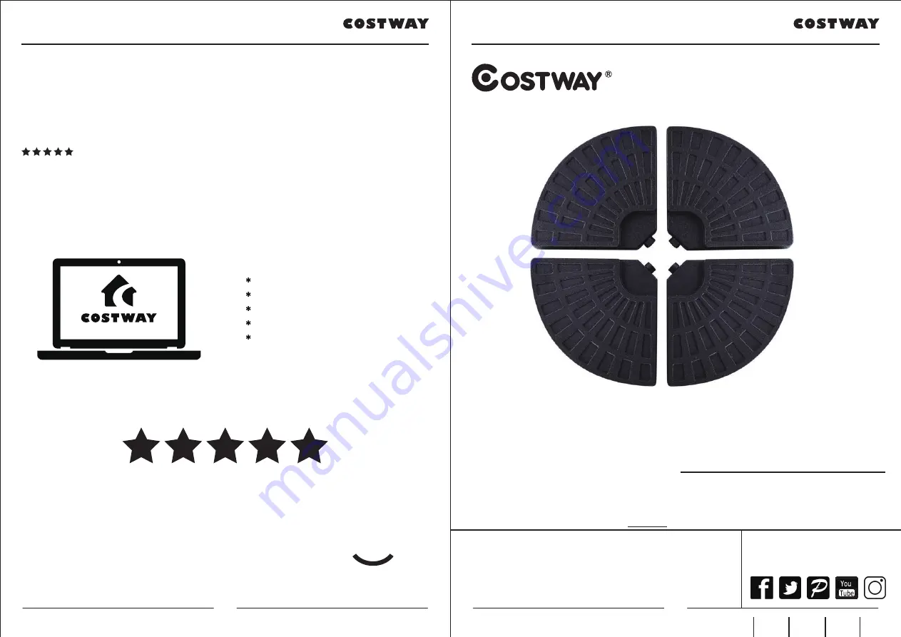 Costway 29715864 Скачать руководство пользователя страница 5