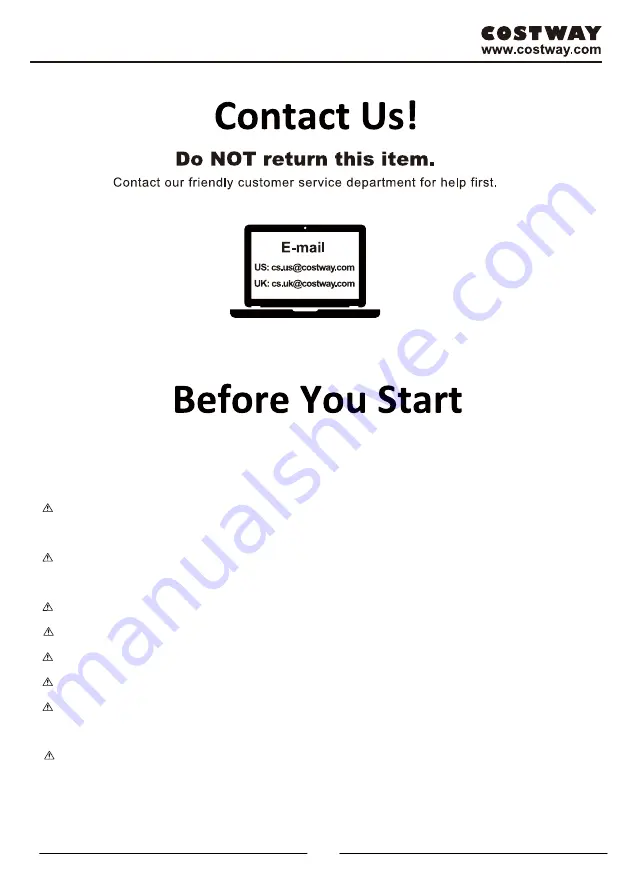 Costway 46317928 User Manual Download Page 7