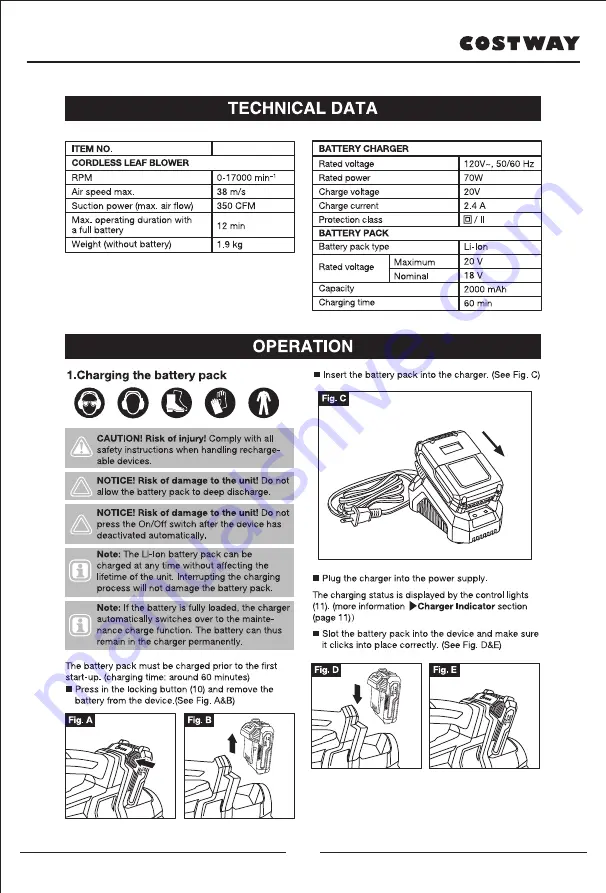 Costway 58706293 Скачать руководство пользователя страница 10