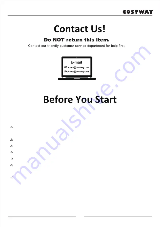 Costway 83156927 User Manual Download Page 2