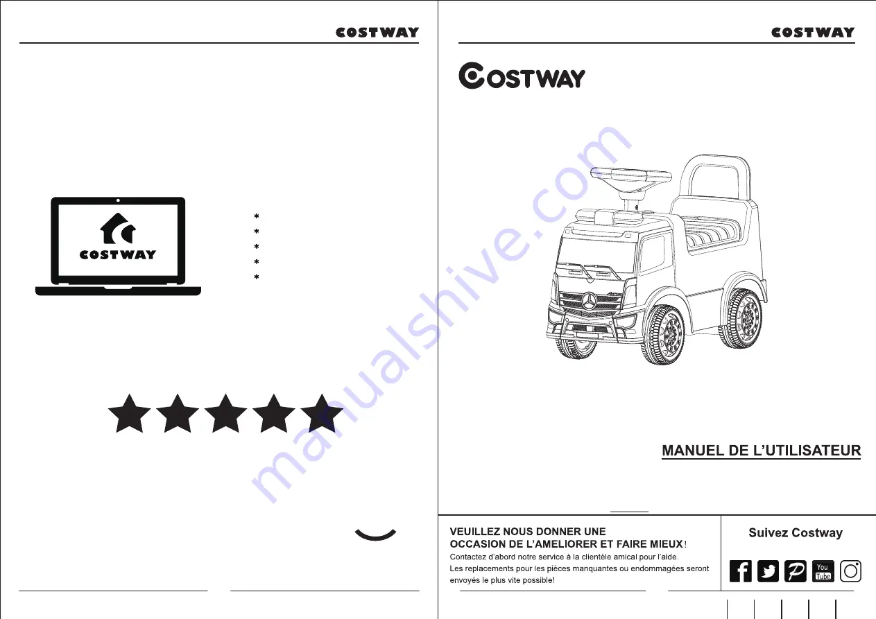 Costway Benz scooter truck Скачать руководство пользователя страница 7