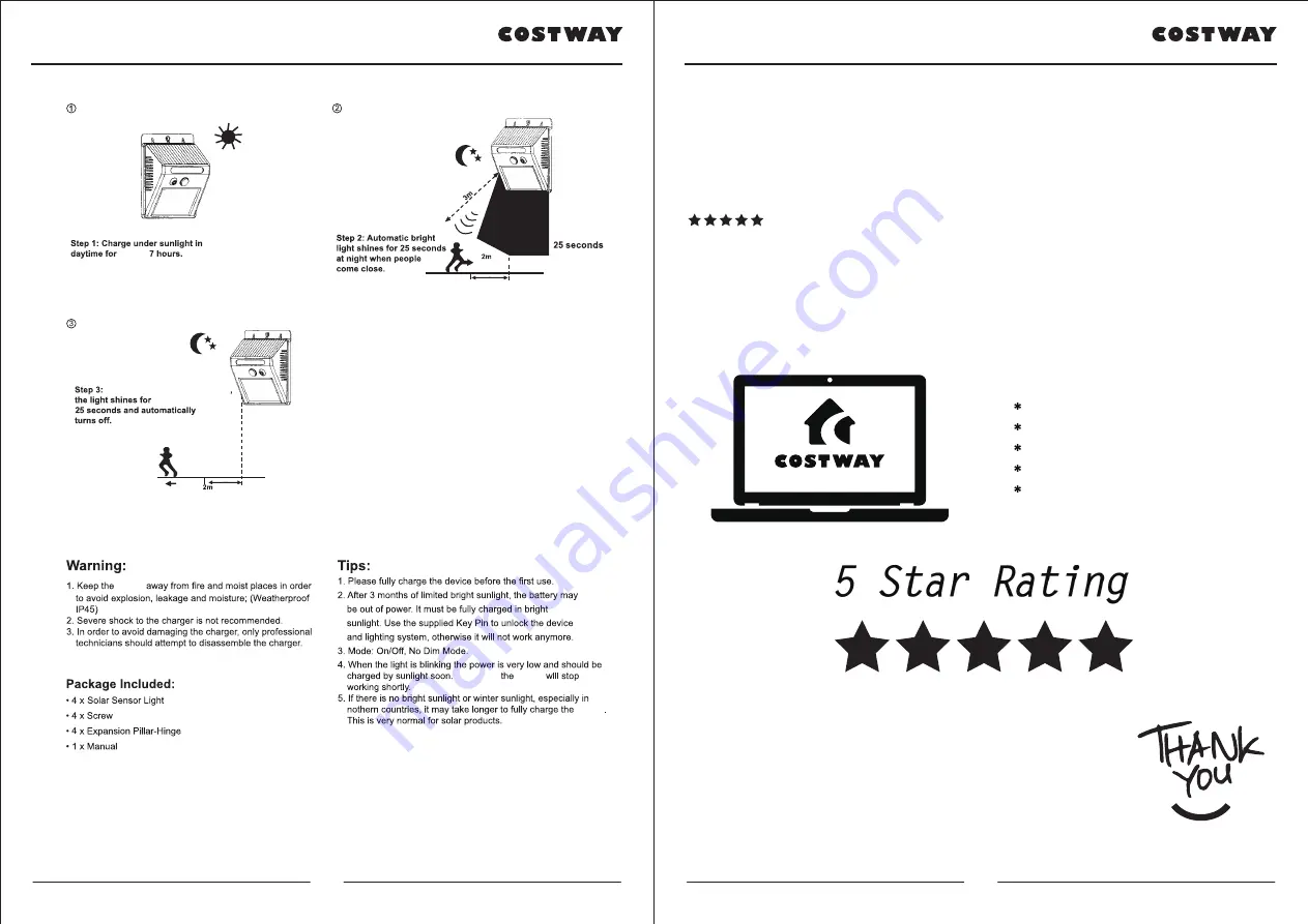 Costway EP24165 User Manual Download Page 3