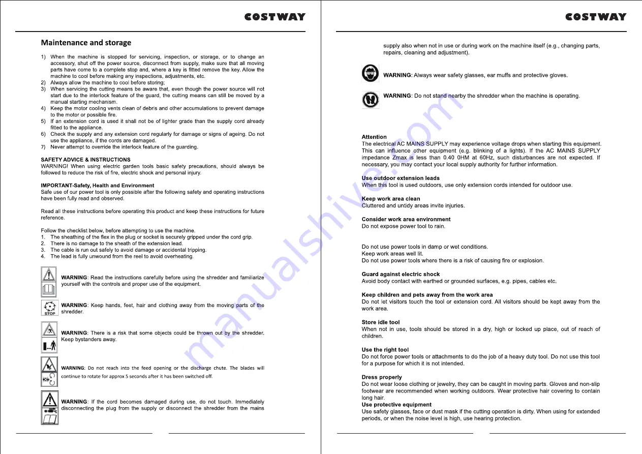 Costway ET1365US User Manual Download Page 4