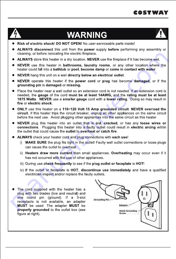 Costway FP10046US User Manual Download Page 4