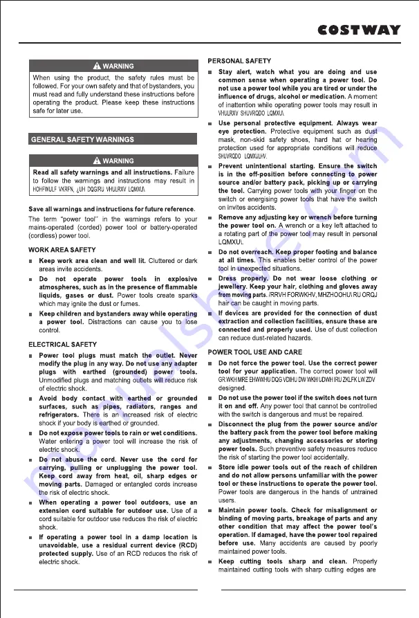 Costway GT3664US User Manual Download Page 3