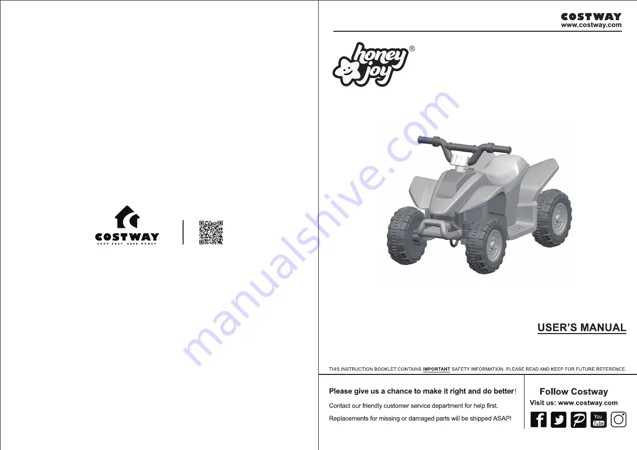 Costway honey joy TY327787 User Manual Download Page 1