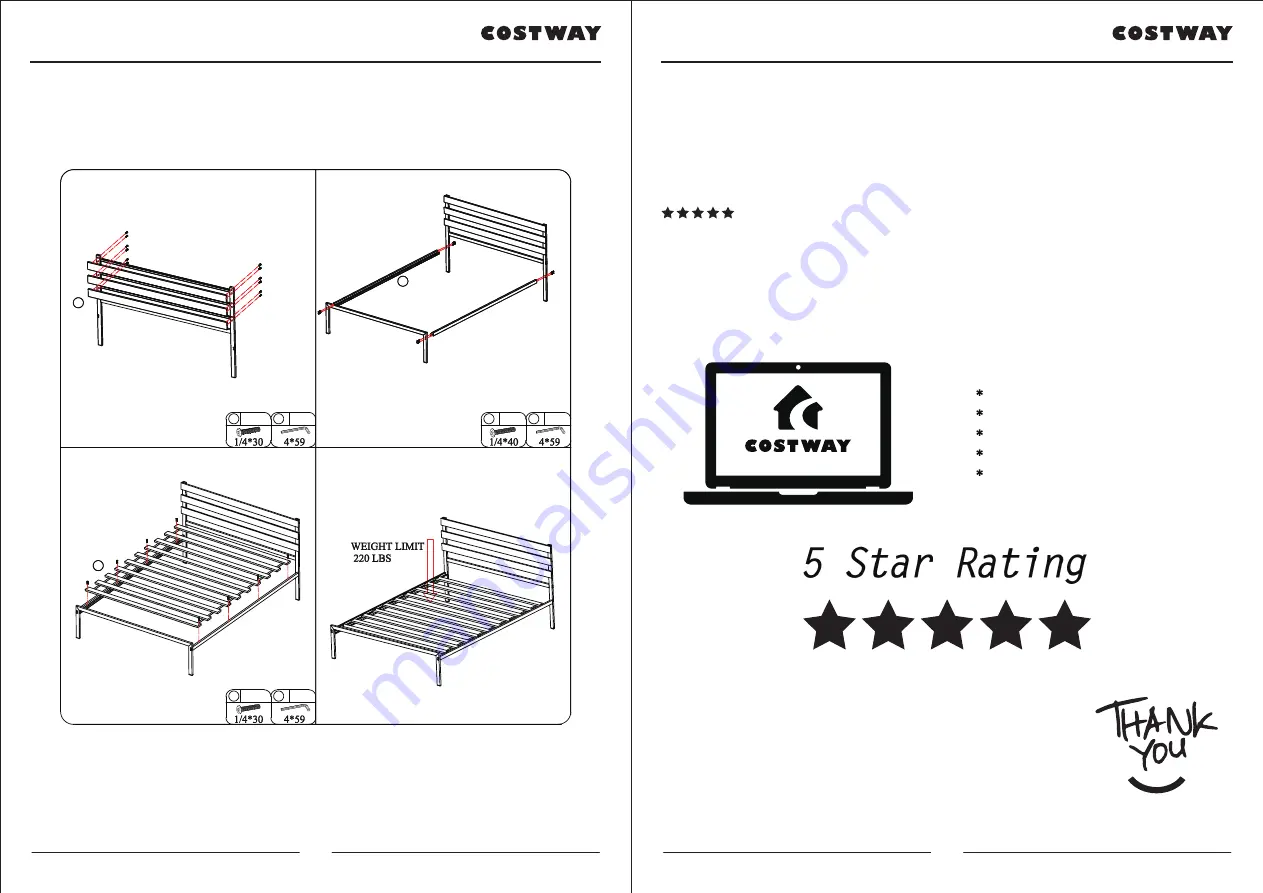 Costway HW65286-T User Manual Download Page 4