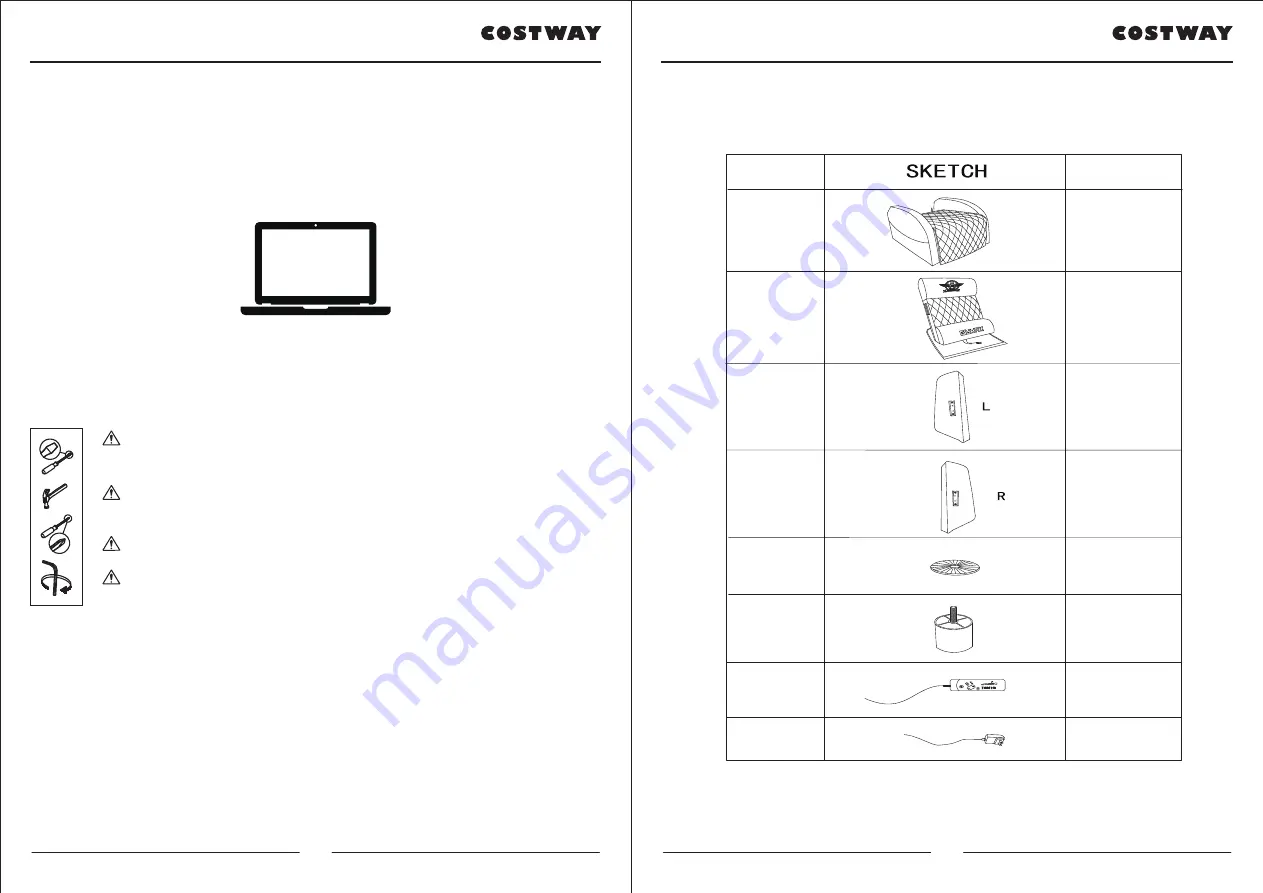 Costway HW66535 User Manual Download Page 2