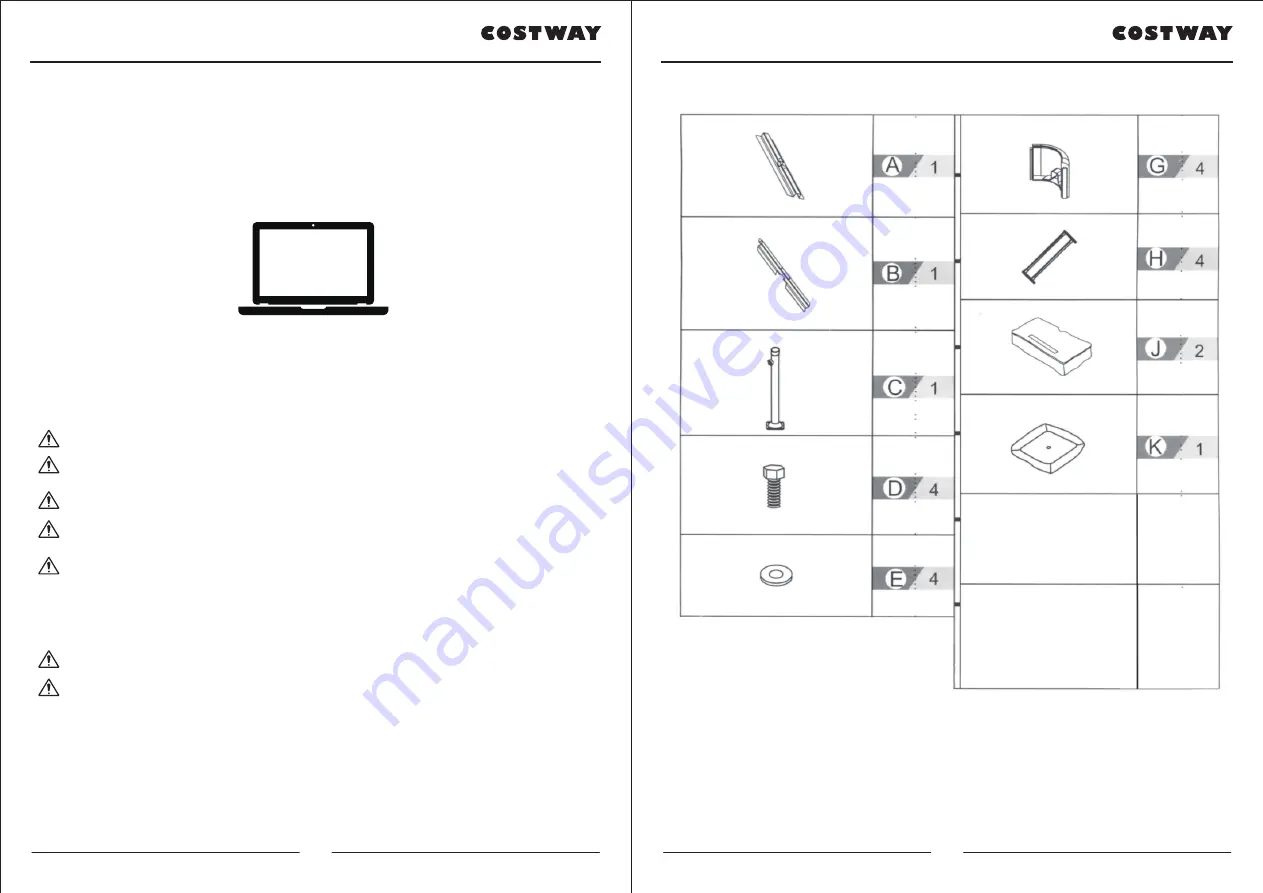 Costway OP70096 User Manual Download Page 2