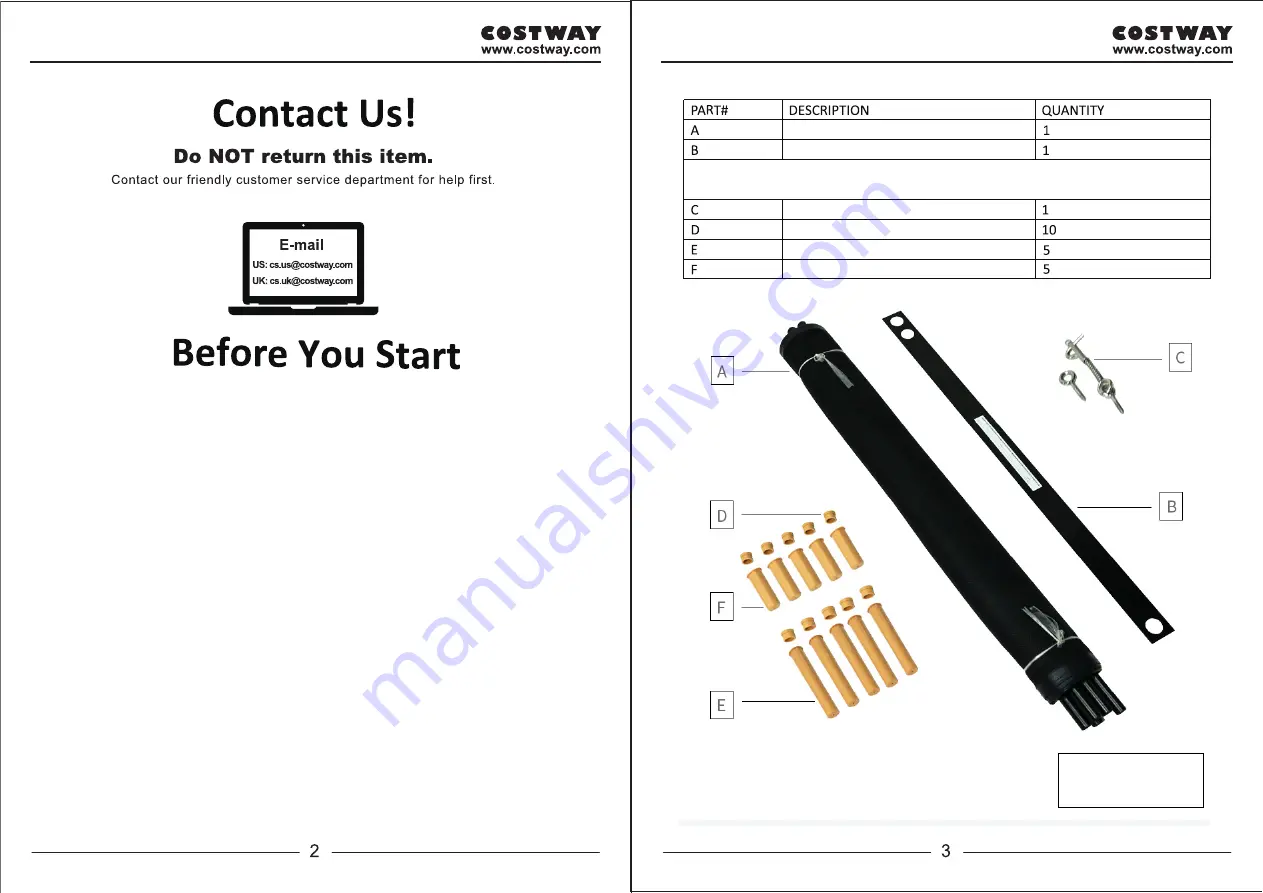 Costway OP70611 User Manual Download Page 2