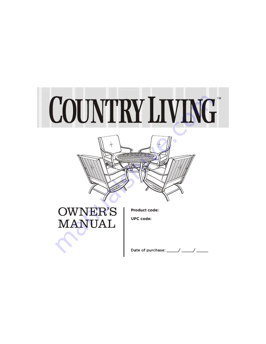 Country Living D71 M80499 Owner'S Manual Download Page 1