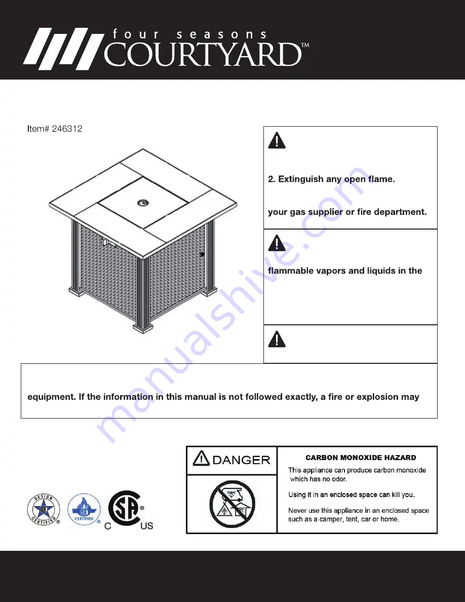 Courtyard 246312 Owner'S Manual Download Page 1