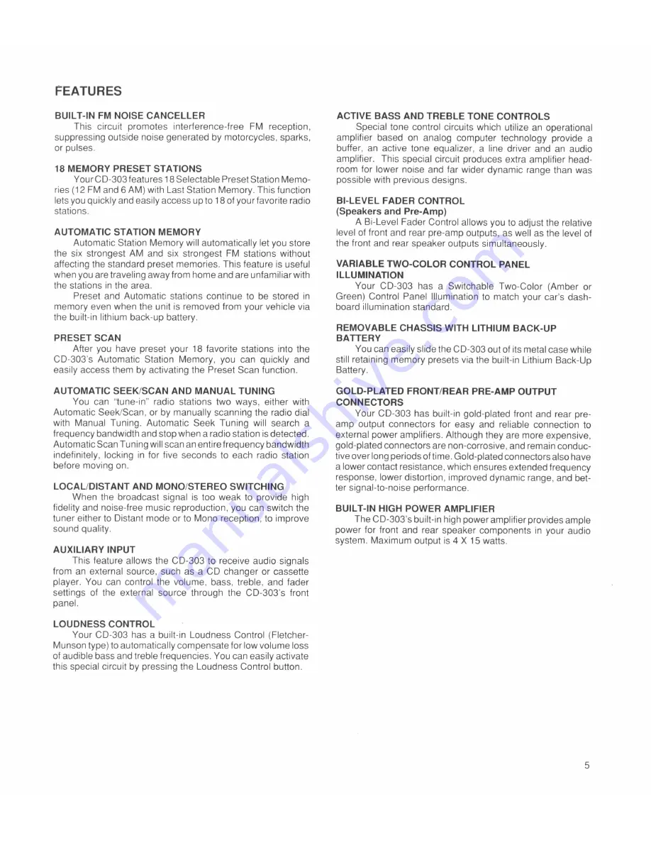 Coustic CD-303 Operation And Installation Manual Download Page 5