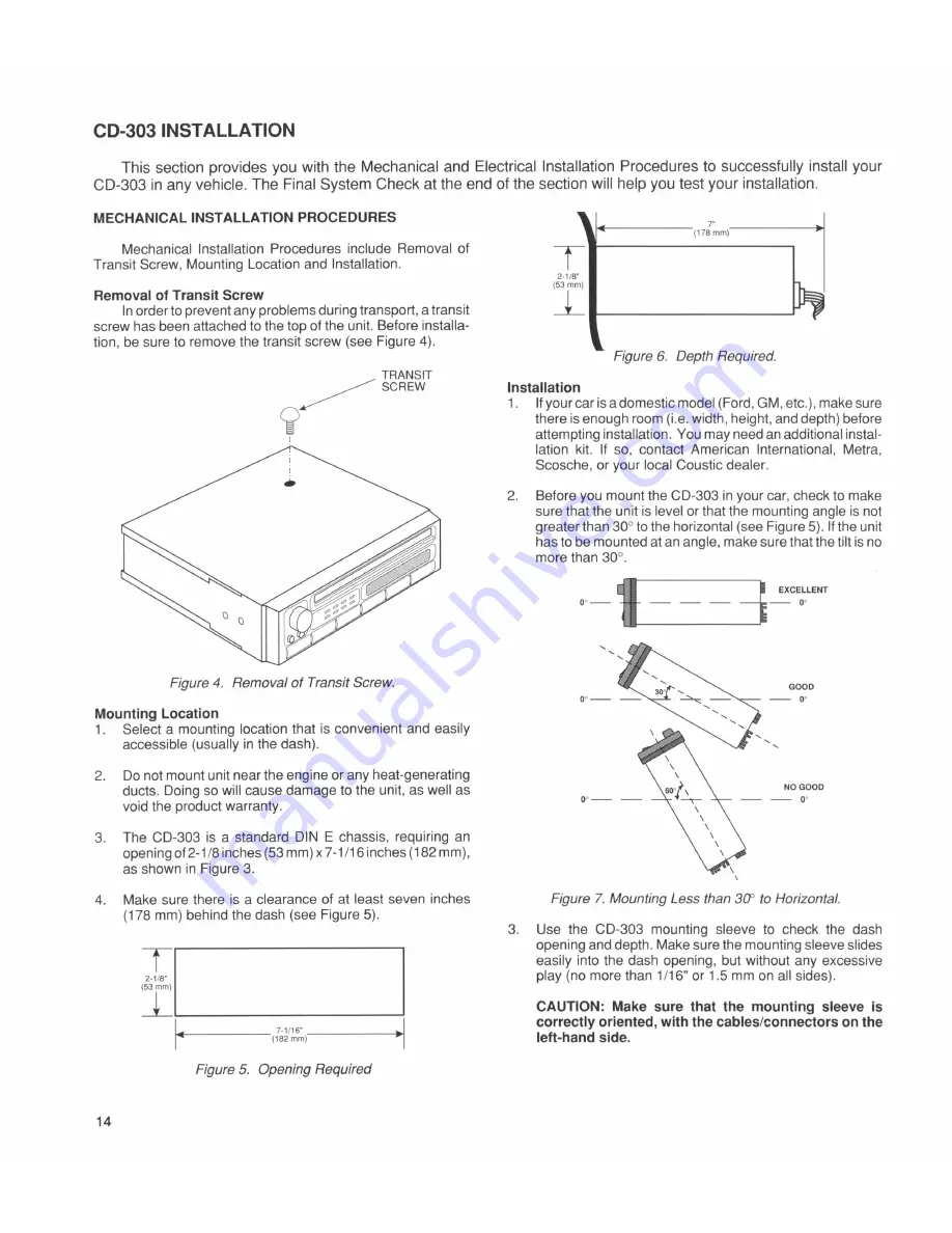 Coustic CD-303 Operation And Installation Manual Download Page 14