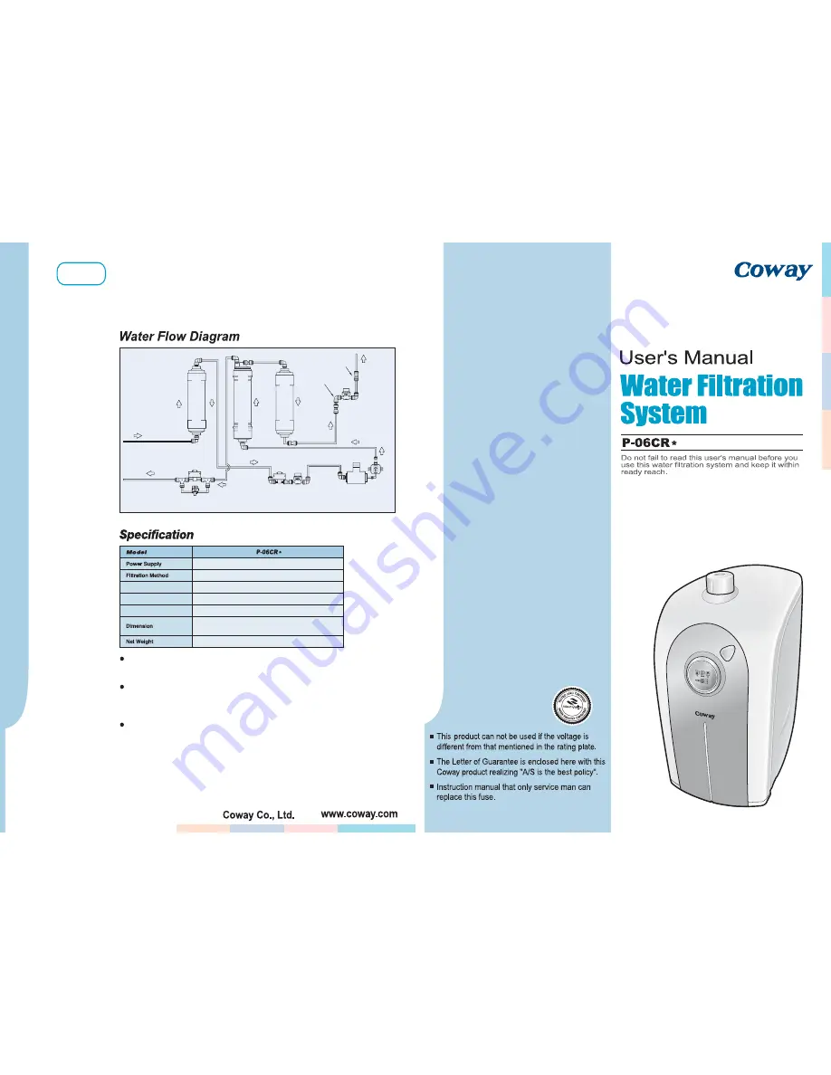 Coway P-06CR Series Скачать руководство пользователя страница 1