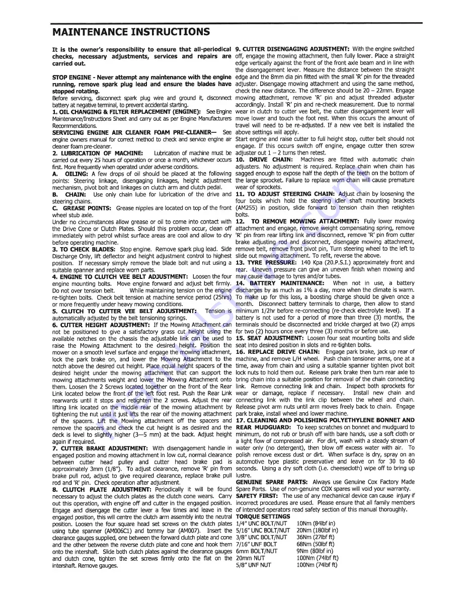 COX A12208G Manual Download Page 8