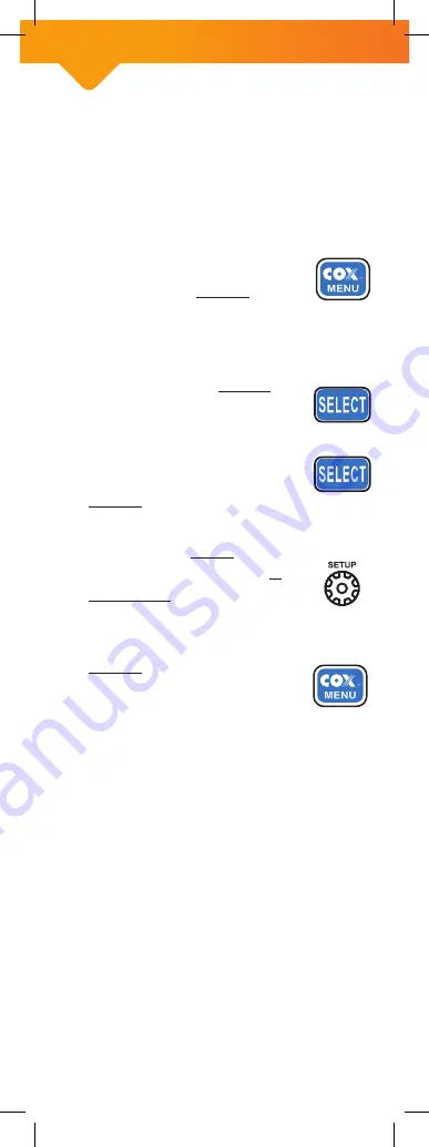 COX MINI BOX BIG BUTTON REMOTE CONTROL Setup Manual Download Page 8