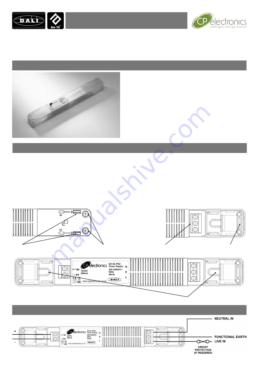 CP Electronics DA-SL-PSU Product Manual Download Page 1